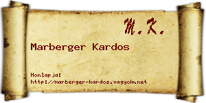 Marberger Kardos névjegykártya